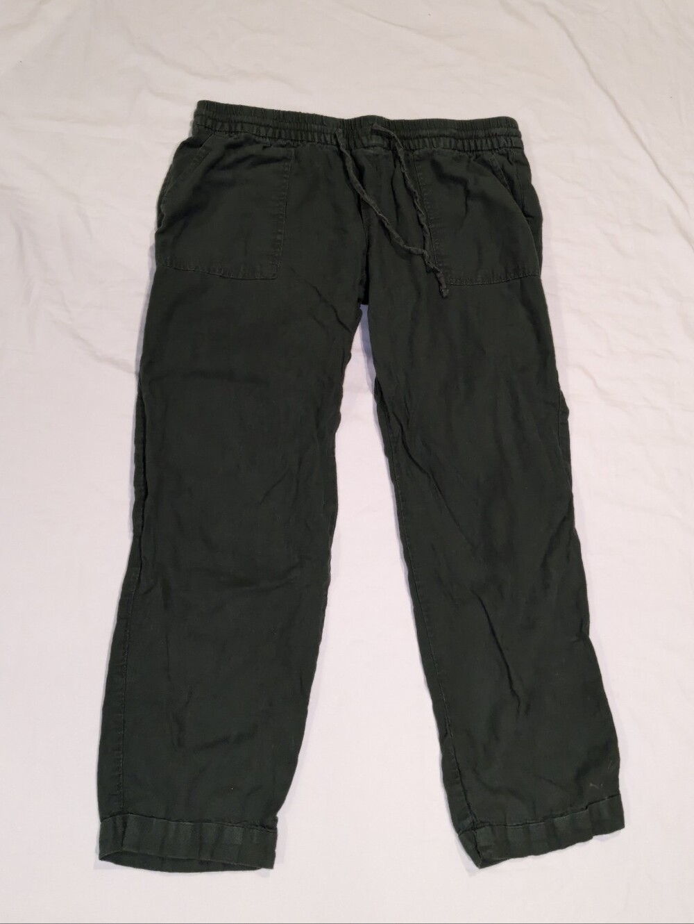 Old Navy Forest Green Drawstring Linen Joggers